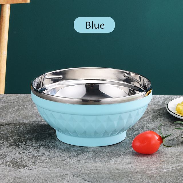 Children's Tableware Ramen Noodles Anti-scald Bowls Home Stainless Steel Dinnerware Food Salad Bowl Kitchen Utensils