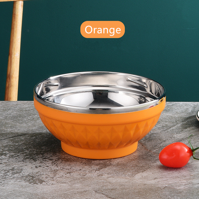 Children's Tableware Ramen Noodles Anti-scald Bowls Home Stainless Steel Dinnerware Food Salad Bowl Kitchen Utensils