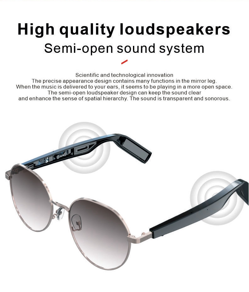 Smart Bluetooth Sunglasses Make Calls And Listen To Music Audio Glasses Fashion High-tech Eyeglass Can Be Equipped With Myopia