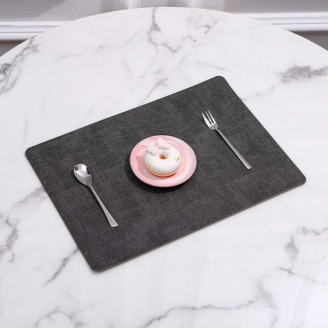 PU Leather Tableware Pad Placemat Dining Tables Mats Coasters Heat Insulation Waterproof Place Mat Kitchen Accessories 1pc