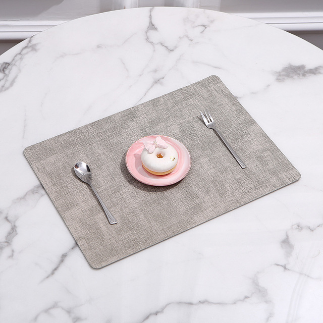 PU Leather Tableware Pad Placemat Dining Tables Mats Coasters Heat Insulation Waterproof Place Mat Kitchen Accessories 1pc