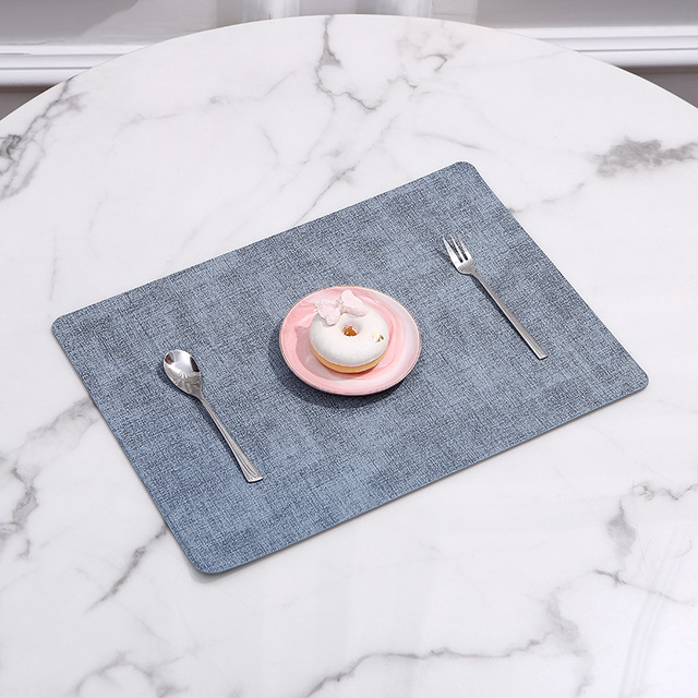 PU Leather Tableware Pad Placemat Dining Tables Mats Coasters Heat Insulation Waterproof Place Mat Kitchen Accessories 1pc