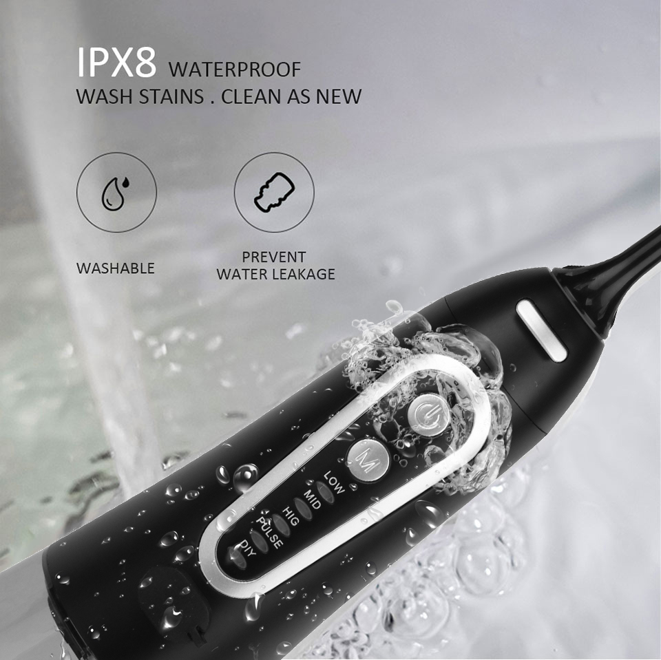 5 Modes Oral Irrigator Rechargeable Water Floss Portable Dental Water Flosser Jet 300ml Irrigator Dental Teeth Cleaner With