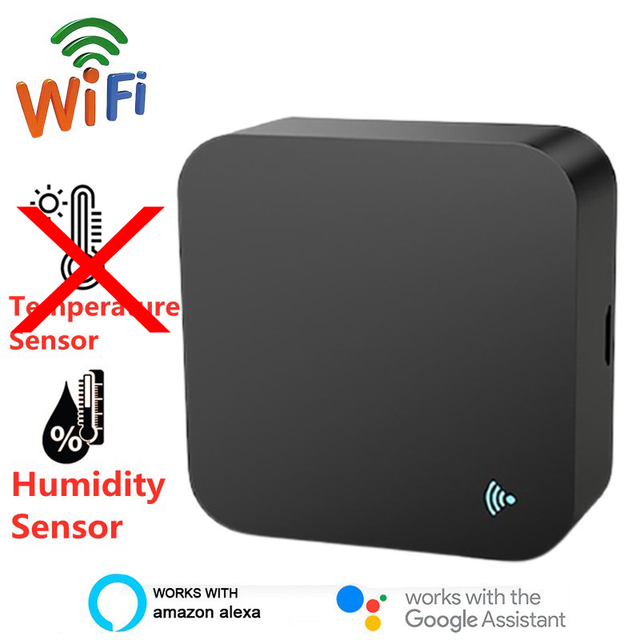 Smart WIFI IR Remote Control + Temperature & Humidity Sensor Infrared Remote Controller for TV DVD AUD AC&Alexa Google Home