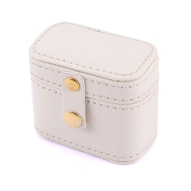 Small Travel Jewellery Box Organiser for Rings Earrings Necklaces - PU Leather Velvet Jewelry Case Gift Box for Women Dropship
