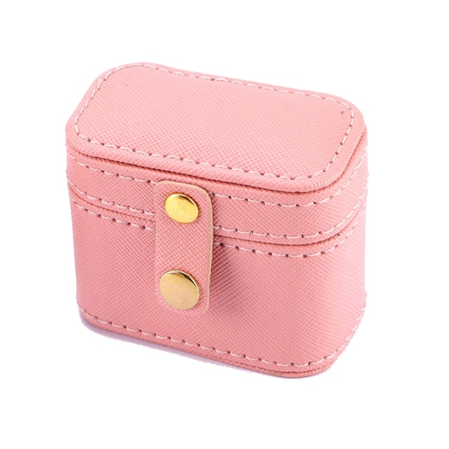 Small Travel Jewellery Box Organiser for Rings Earrings Necklaces - PU Leather Velvet Jewelry Case Gift Box for Women Dropship