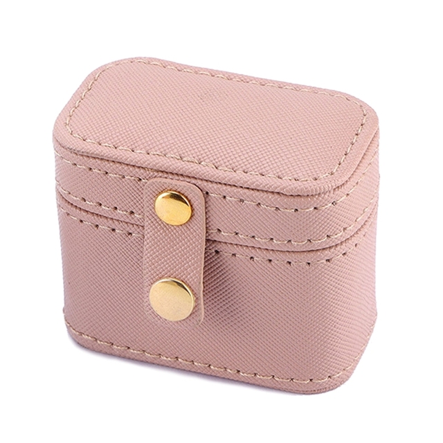 Small Travel Jewellery Box Organiser for Rings Earrings Necklaces - PU Leather Velvet Jewelry Case Gift Box for Women Dropship