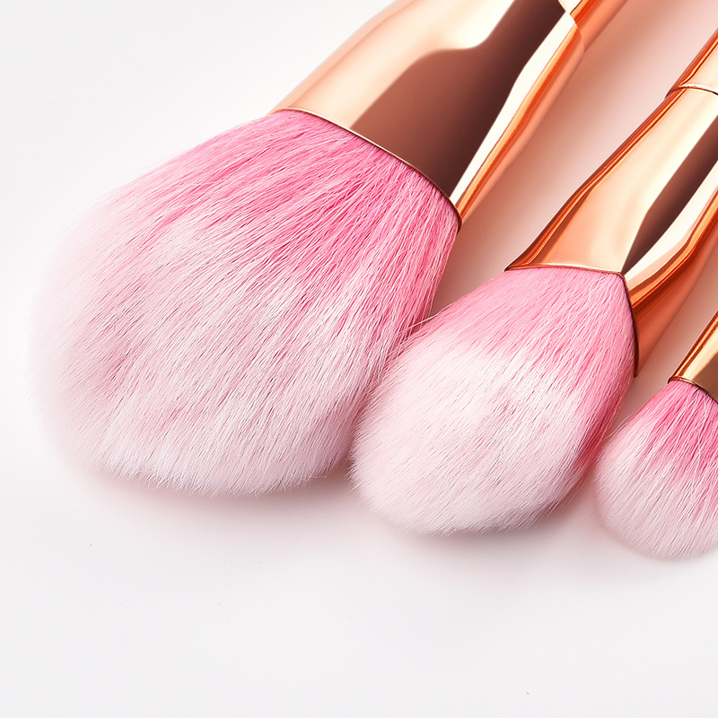 New 7pcs Rose Gold Unicorn Pink Hair Makeup Brushes Set Foundation Blending Powder Eye Face Brush Cosmetic Beauty maquillaje