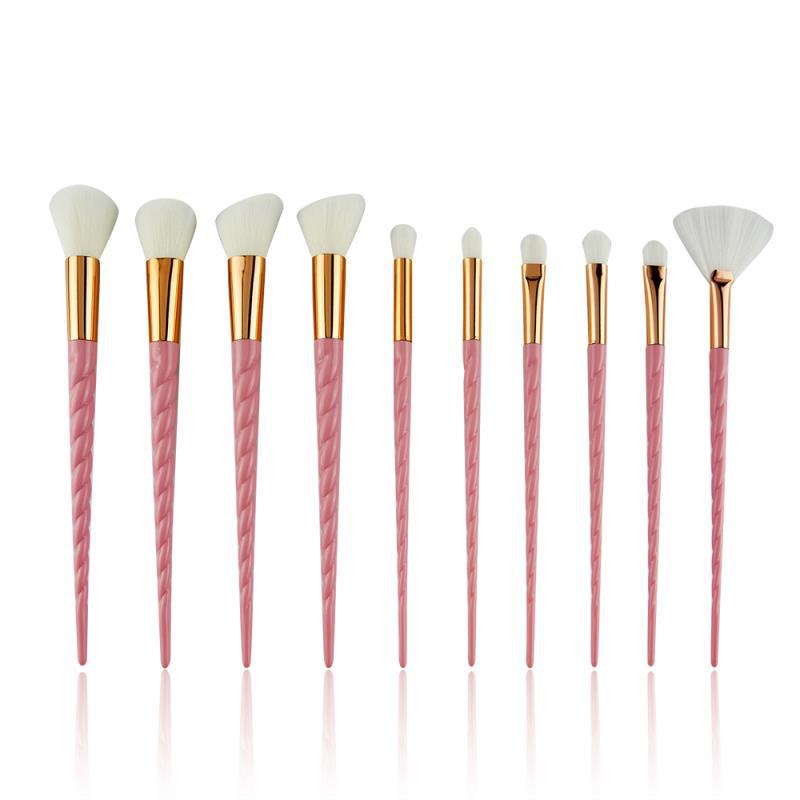 10pcs Unicorn Makeup Brush Set Pink White Foundation Blending Powder Eyeshadow Make Up Brushes Cosmetic Beauty Make Up Tools