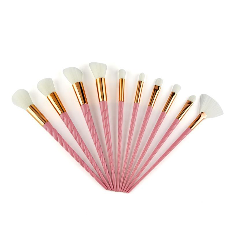 10pcs Unicorn Makeup Brush Set Pink White Foundation Blending Powder Eyeshadow Make Up Brushes Cosmetic Beauty Make Up Tools