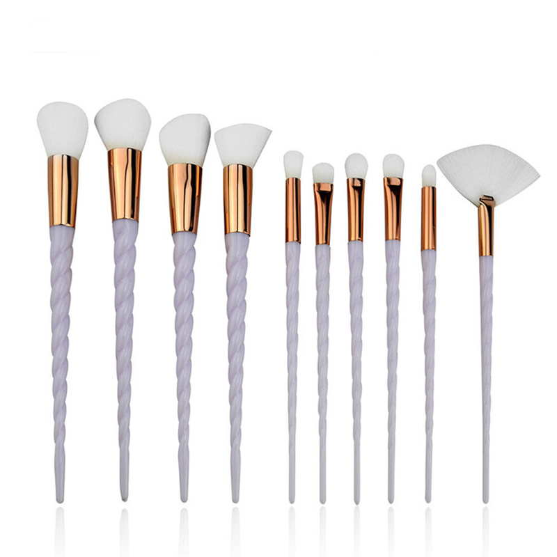 10pcs Unicorn Makeup Brush Set Pink White Foundation Blending Powder Eyeshadow Make Up Brushes Cosmetic Beauty Make Up Tools