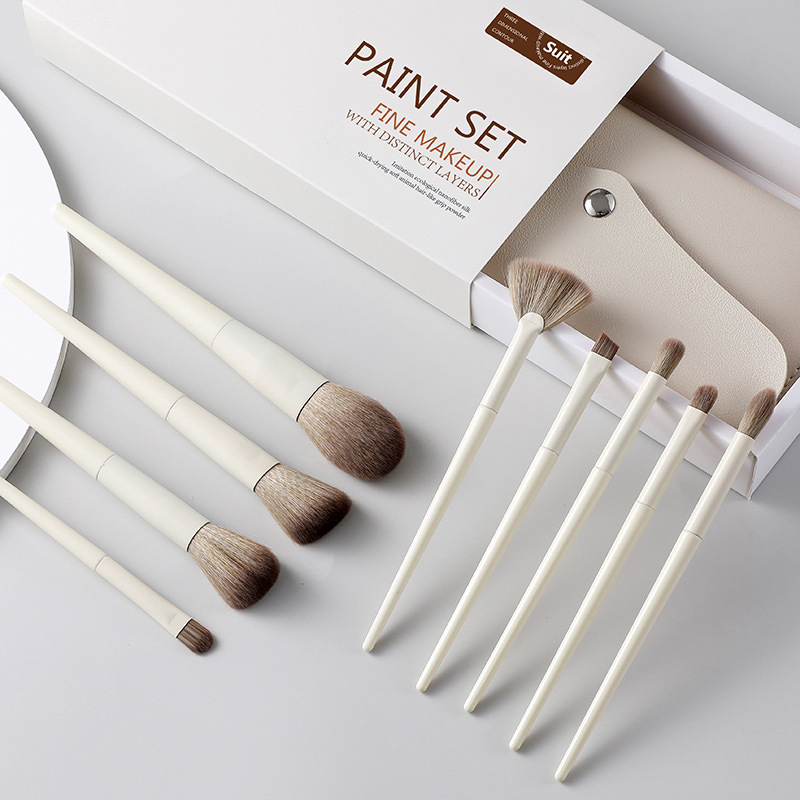 New 10pcs White Zero Makeup Brush Set Foundation Blending Power Brush Cosmetic Beauty Make Up Tool
