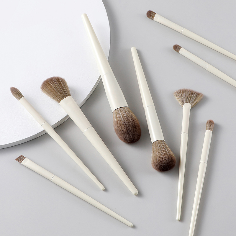 New 10pcs White Zero Makeup Brush Set Foundation Blending Power Brush Cosmetic Beauty Make Up Tool
