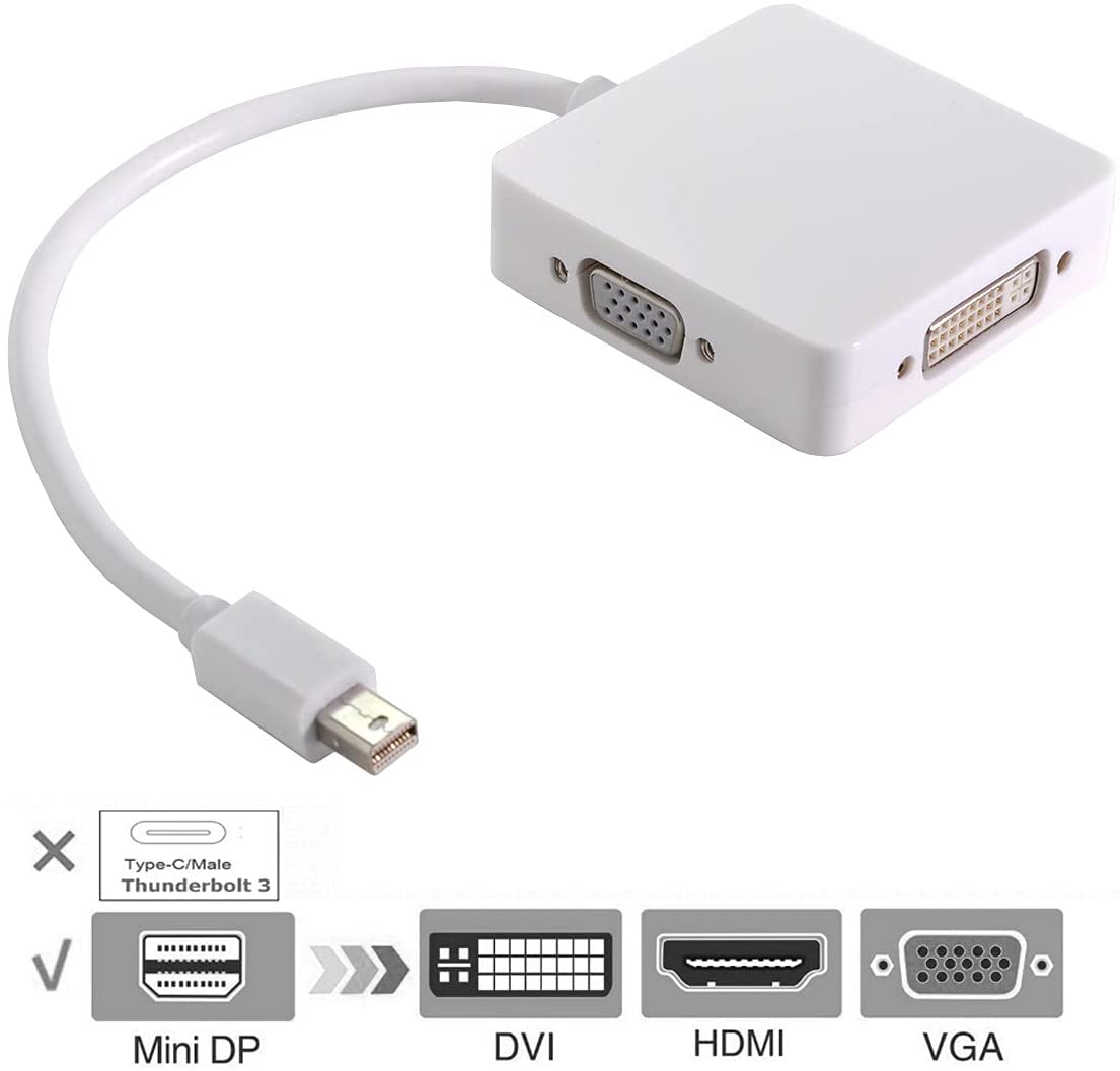 Mini DisplayPort to HDMI-compatible VGA DVI Adapter HUB 4K Mini DP Thunderbolt-Compatible For Apple MacBook Air Pro MDP