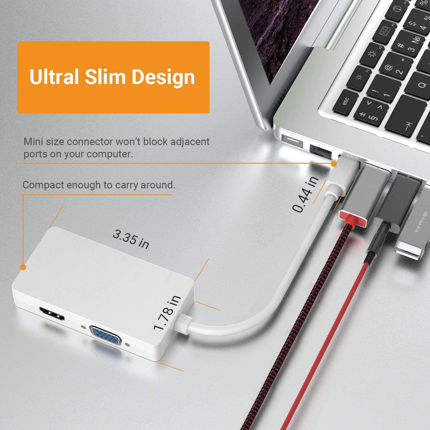 Mini DisplayPort to HDMI-compatible VGA DVI Adapter HUB 4K Mini DP Thunderbolt-Compatible For Apple MacBook Air Pro MDP