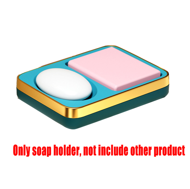 Bathroom Soap Dish Box 2-Grid Drain Soap Holder  Shower Storage Rack Tray Case Container Creative Water-free Storage Box
