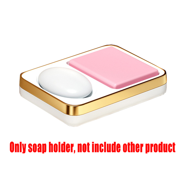 Bathroom Soap Dish Box 2-Grid Drain Soap Holder  Shower Storage Rack Tray Case Container Creative Water-free Storage Box