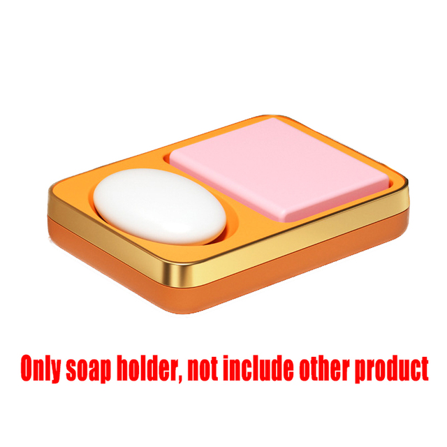 Bathroom Soap Dish Box 2-Grid Drain Soap Holder  Shower Storage Rack Tray Case Container Creative Water-free Storage Box