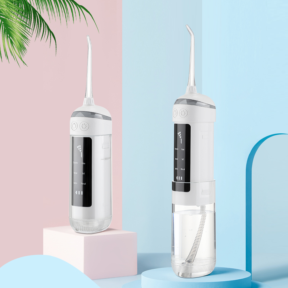 Oral Irrigator Water Flosser Dental Portable Teeth Cleaner Calculus Removal 180ML Waterproof 4 Nozzles Mouth Freshen Breath