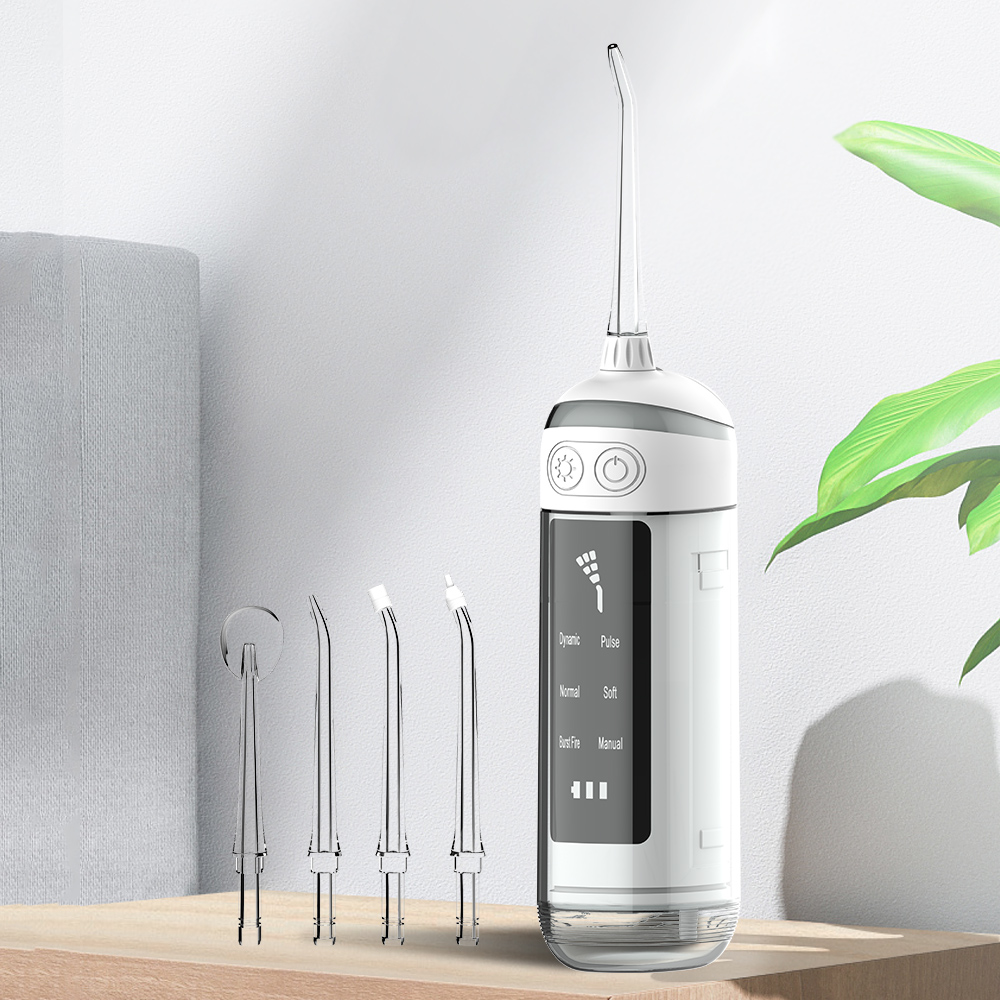 Oral Irrigator Water Flosser Dental Portable Teeth Cleaner Calculus Removal 180ML Waterproof 4 Nozzles Mouth Freshen Breath