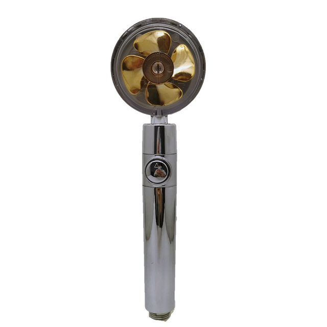 Shower Head Water Saving Flow 360 Degrees Rotating With Small Fan ABS Rain High Pressure Spray Nozzle Bathroom Accessories