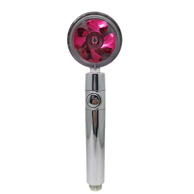 Shower Head Water Saving Flow 360 Degrees Rotating With Small Fan ABS Rain High Pressure Spray Nozzle Bathroom Accessories