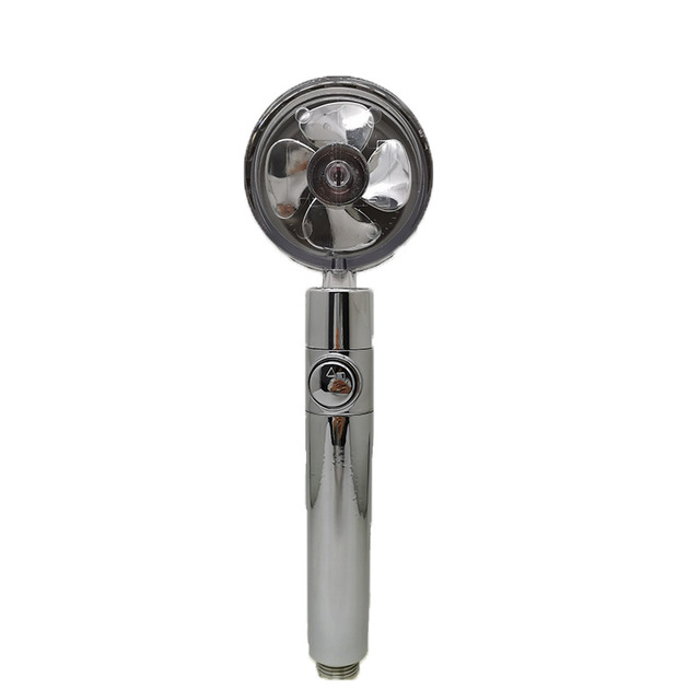 Shower Head Water Saving Flow 360 Degrees Rotating With Small Fan ABS Rain High Pressure Spray Nozzle Bathroom Accessories