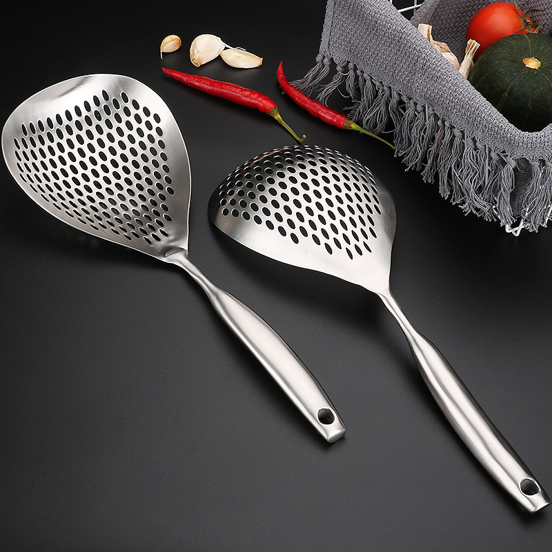 Frying Colander 304 Stainless Steel Colander Oil Filter Strainer Spoon Fryer Frying Spoon Fishing Noodle Spoon Kitchen Tools
