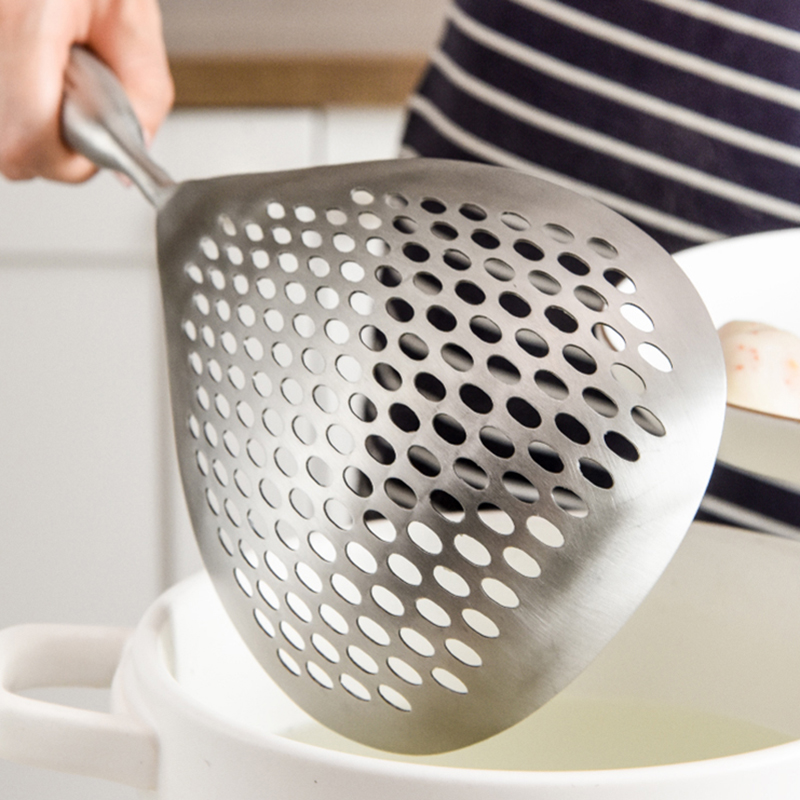 Frying Colander 304 Stainless Steel Colander Oil Filter Strainer Spoon Fryer Frying Spoon Fishing Noodle Spoon Kitchen Tools