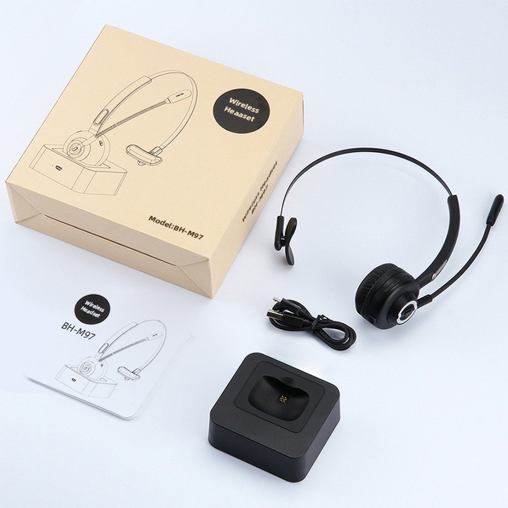 Wireless Call Headset Bluetooth-compatible 5.0 Wireless Trucker Headphones With Mic Hands-Free Earphone For Phone PC Headset