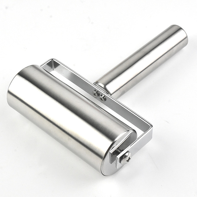 Baking Utensils Double-headed Stainless Steel Roller Pin Wooden Flour Stick Kitchen Rolling Pin Baking Tools