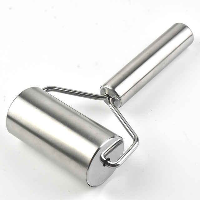 Baking Utensils Double-headed Stainless Steel Roller Pin Wooden Flour Stick Kitchen Rolling Pin Baking Tools