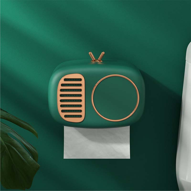 Retro Radio Model Toilet Paper Roll Holder Tissue Box Wall Bathroom Product