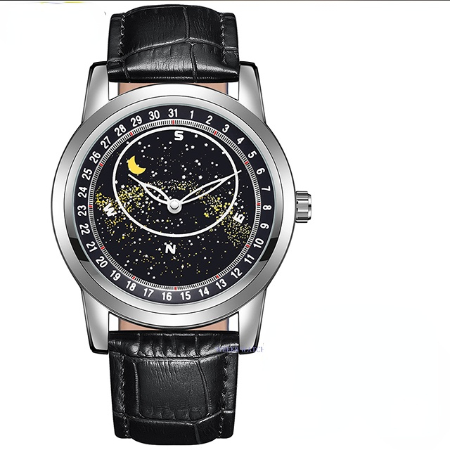 Rotation Gypsophila Dial Men Watch Quartz Luminous Waterproof Casual Business Man Reloj Male Clock Wristwatch