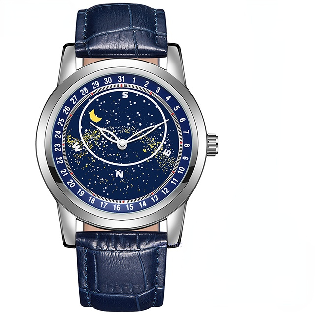 Rotation Gypsophila Dial Men Watch Quartz Luminous Waterproof Casual Business Man Reloj Male Clock Wristwatch