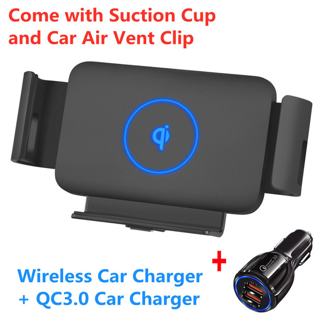 Car Wireless Charger 10W Auto Clamping Phone Mount Holder for XiaoMi Samsung Galaxy Fold Z Fold 2 iPhone 11 XS Max Huawei Mate X