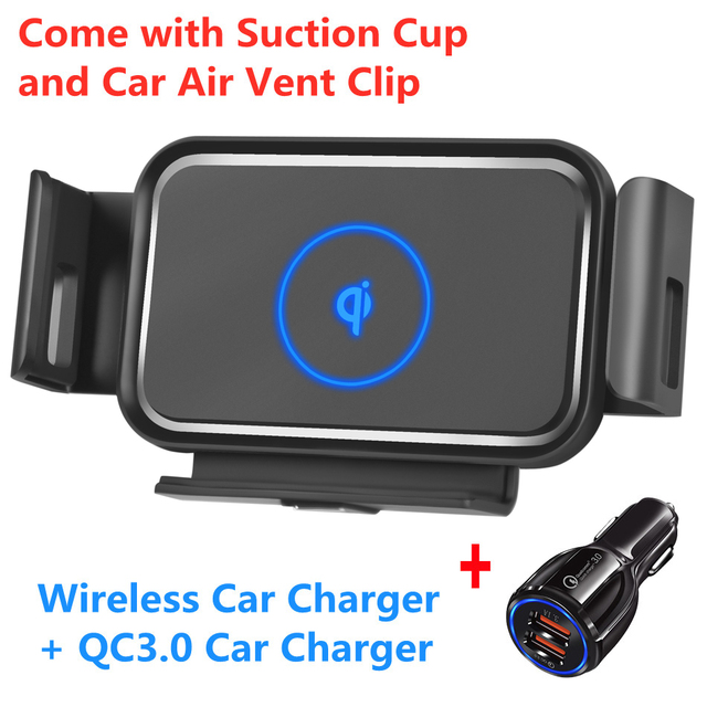 Car Wireless Charger 10W Auto Clamping Phone Mount Holder for XiaoMi Samsung Galaxy Fold Z Fold 2 iPhone 11 XS Max Huawei Mate X