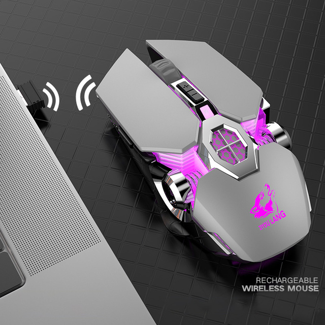 2.4G Wireless Bluetooth Gaming Mouse 6 Button 2400DPI USB Rechargeable Mute Backlight Mice Optical Mouse for Gamer Computer PC