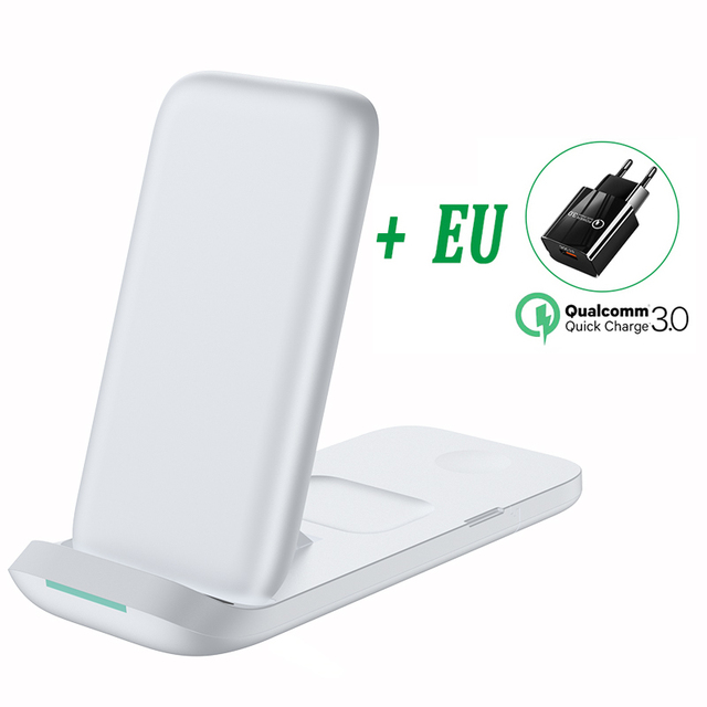 Wireless Charger Stand 30W Foldable Qi Fast Charging Dock Station for Apple Watch iWatch 7 AirPods Pro For iPhone 13 12 11 XS XR