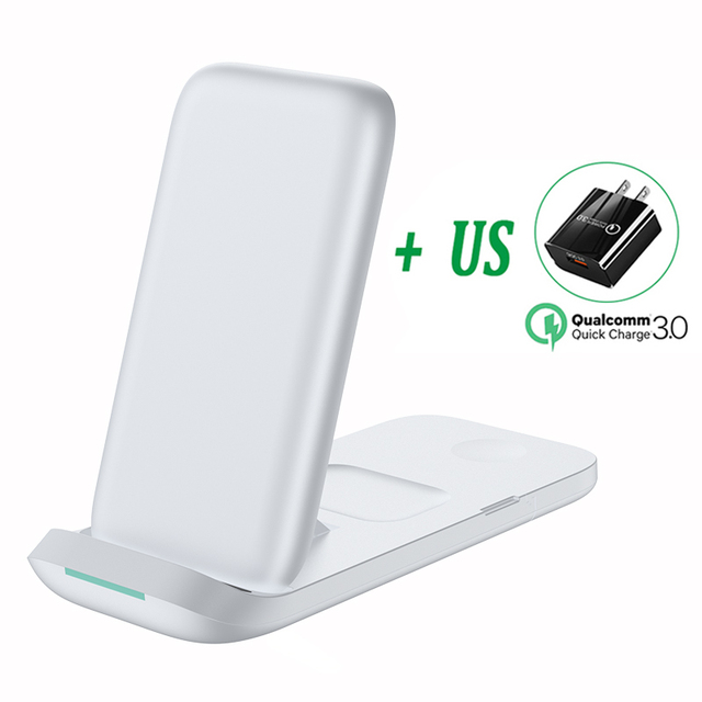 Wireless Charger Stand 30W Foldable Qi Fast Charging Dock Station for Apple Watch iWatch 7 AirPods Pro For iPhone 13 12 11 XS XR