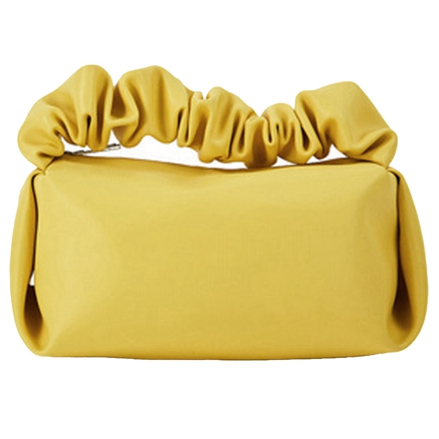 Pvc Leather Pleated Portable Cosmetic Bag, Cosmetic Storage Bag