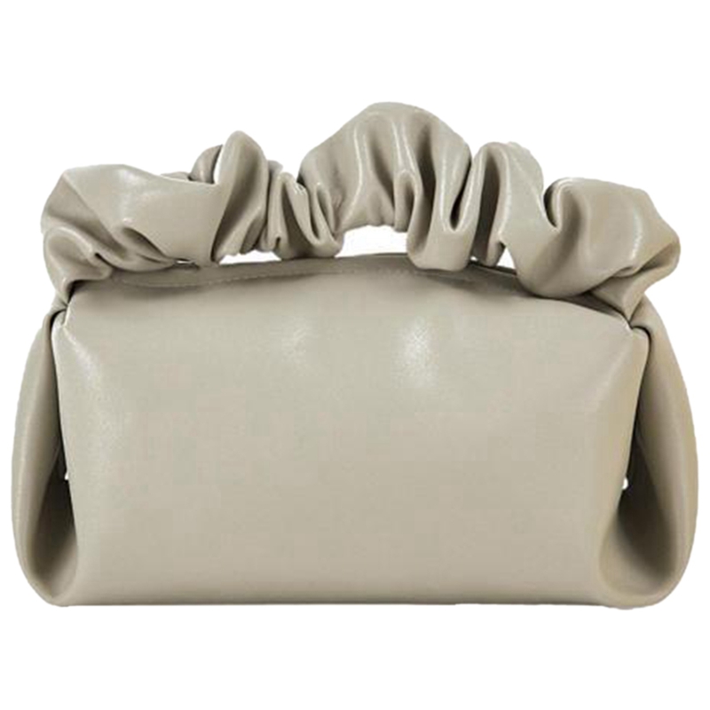 Pvc Leather Pleated Portable Cosmetic Bag, Cosmetic Storage Bag