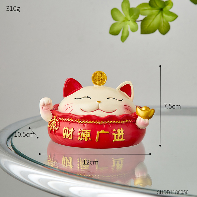 Ashtray with Lid Windproof Lucky Cat Figurines Home Decor Fortune Cat Desk Organizer Key Storage Ashtray Cigar Accessories Gift