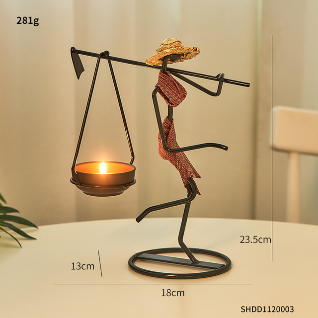 Vintage Metal Candlestick Holder Abstract Character Sculpture Candle Holder Nordic Home Decor Christmas Ornaments Wedding Decor