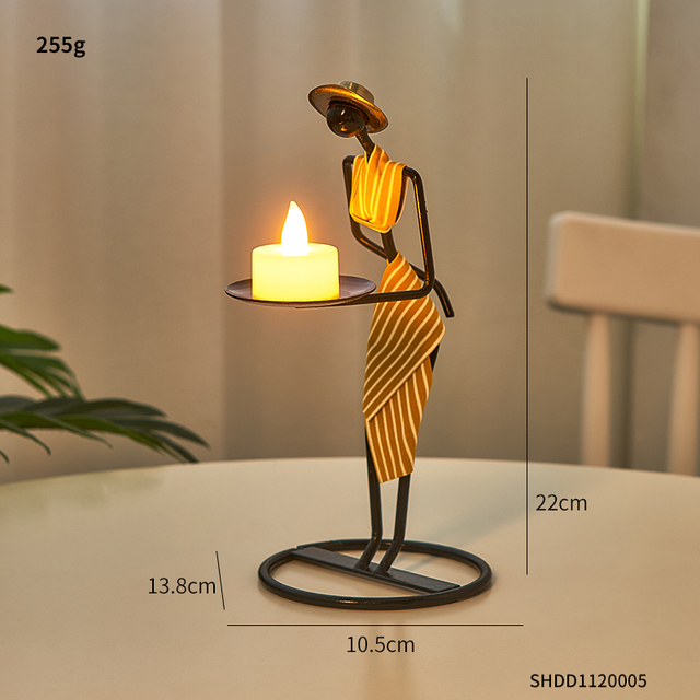 Vintage Metal Candlestick Holder Abstract Character Sculpture Candle Holder Nordic Home Decor Christmas Ornaments Wedding Decor