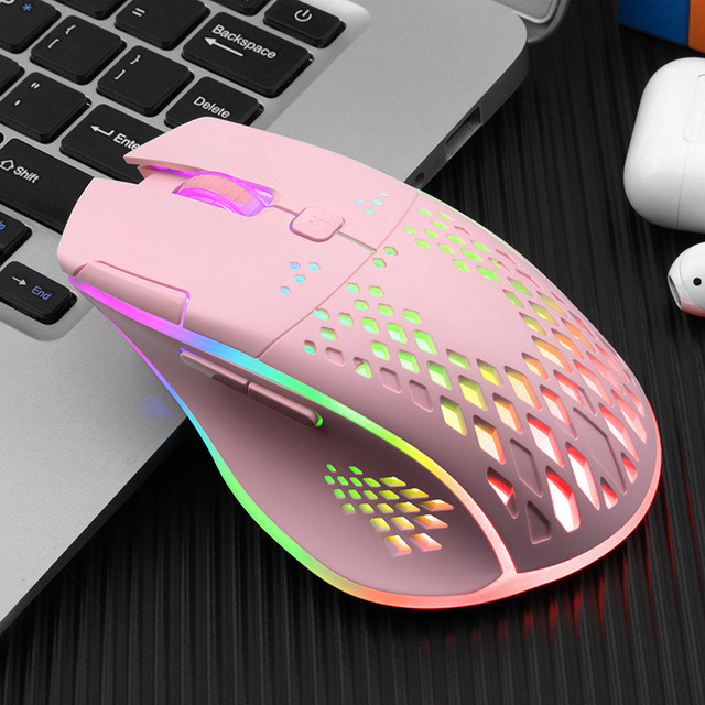 2022 Rechargeable USB 2.4G Wireless RGB Light Honeycomb Gaming Mouse Desktop PC Computers Notebook Laptop Mice Mause Gamer