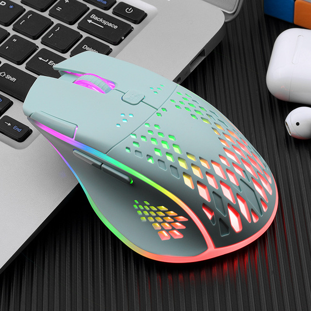 2022 Rechargeable USB 2.4G Wireless RGB Light Honeycomb Gaming Mouse Desktop PC Computers Notebook Laptop Mice Mause Gamer