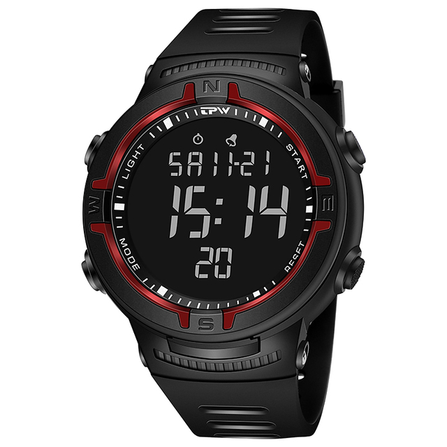 Display Digital Watches 30 Meter Water Resistant StopWatch Hourly Reminder LED Black light