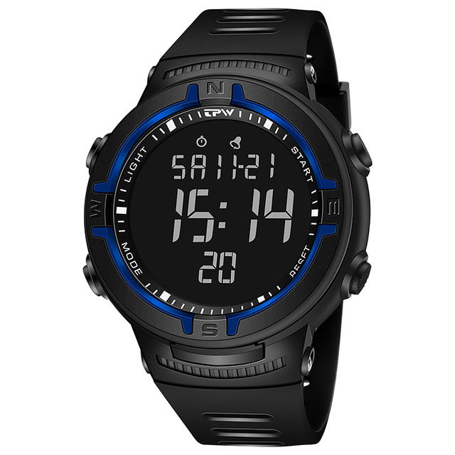 Display Digital Watches 30 Meter Water Resistant StopWatch Hourly Reminder LED Black light