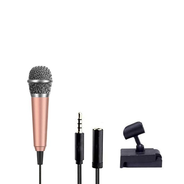 Portable 3.5mm Stereo Studio Mic KTV Portable  Karaoke Mini Microphone For Cell Phone Laptop PC Desktop Small Size Mic